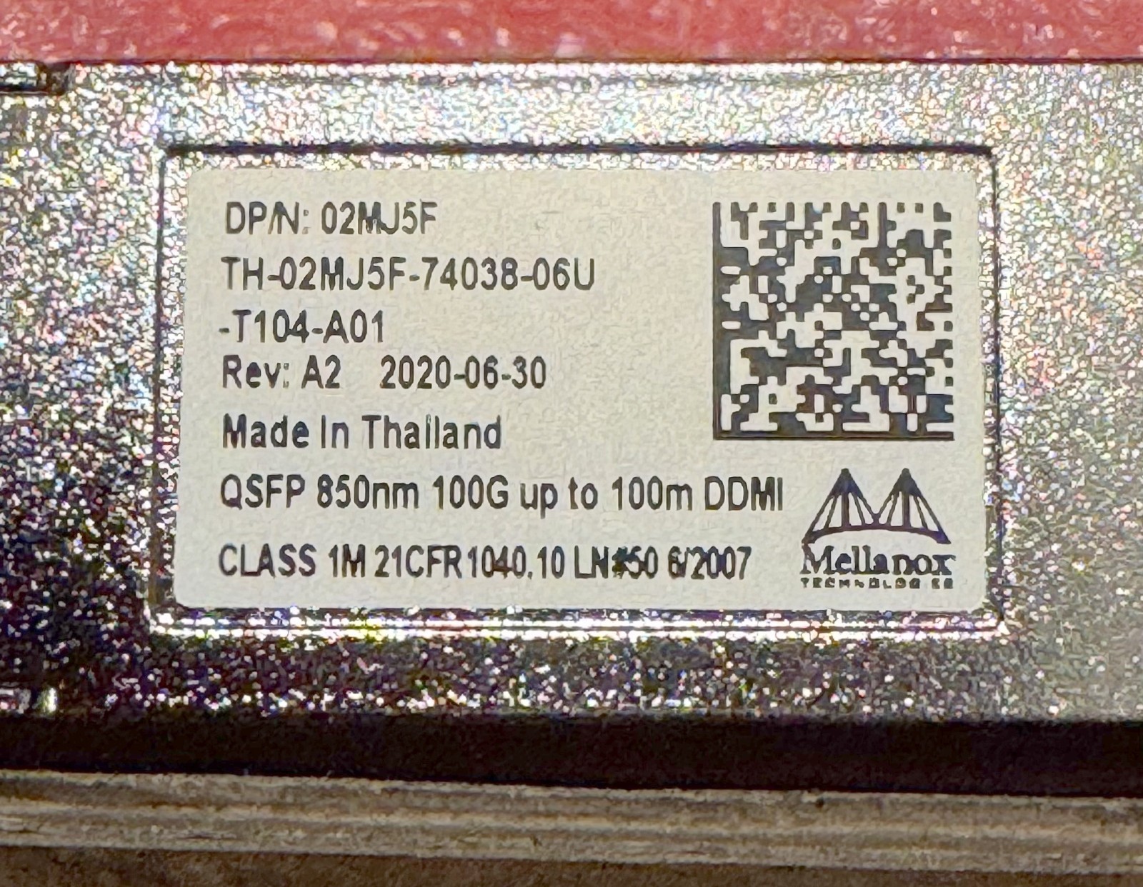 Módulo Transceptor Dell Mellanox 02MJ5F - 100G QSFP28 SR4 - Image 6